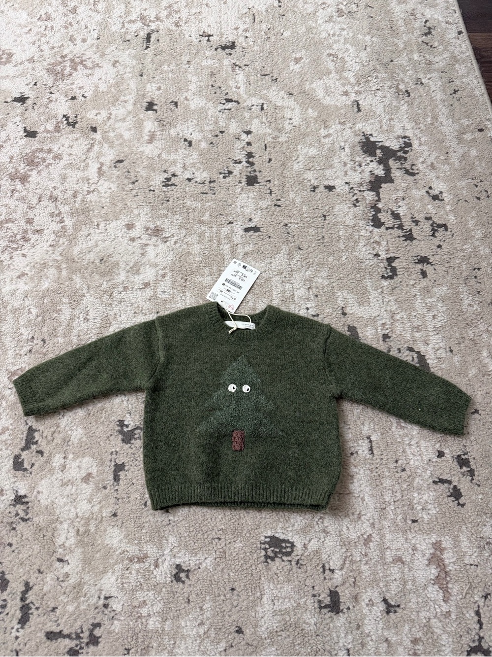 Zara Baby Green Christmas Sweater Size 9-12 Months